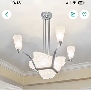 Elegant White Ceiling Lalique chandelier in great condition